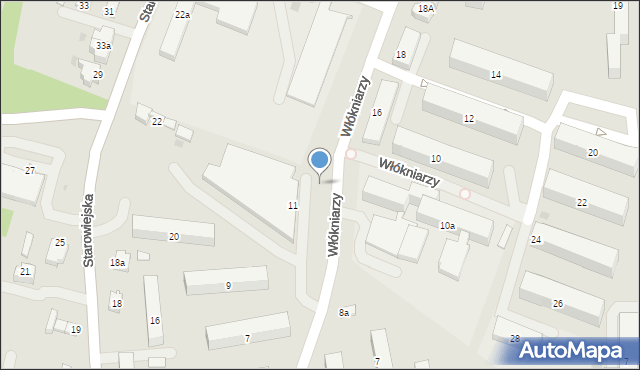 Andrychów, Włókniarzy, 21, mapa Andrychów