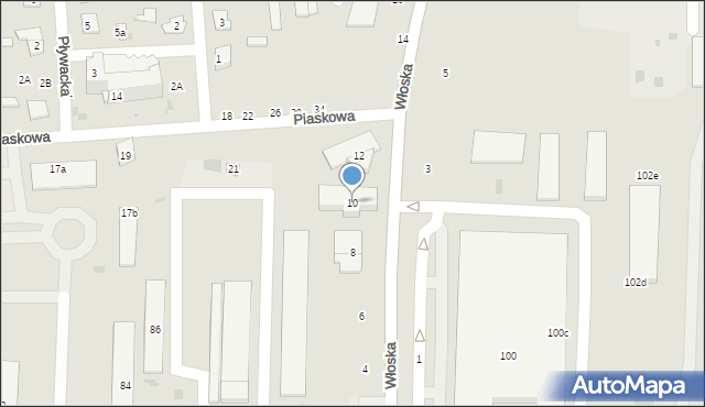 Biała Podlaska, Włoska, 10, mapa Białej Podlaskiej