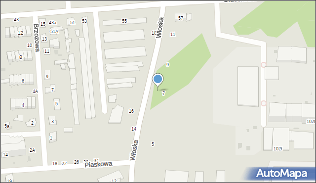 Biała Podlaska, Włoska, 7-9, mapa Białej Podlaskiej