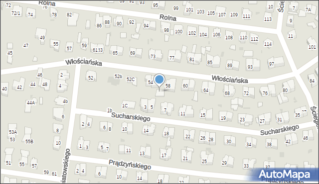 Białystok, Włościańska, 56a, mapa Białegostoku