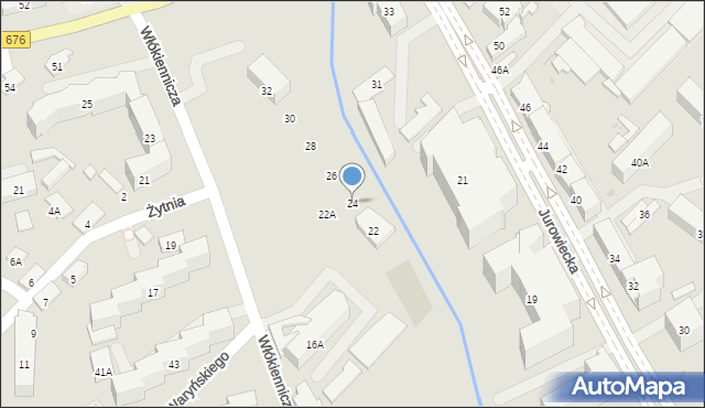 Białystok, Włókiennicza, 24, mapa Białegostoku