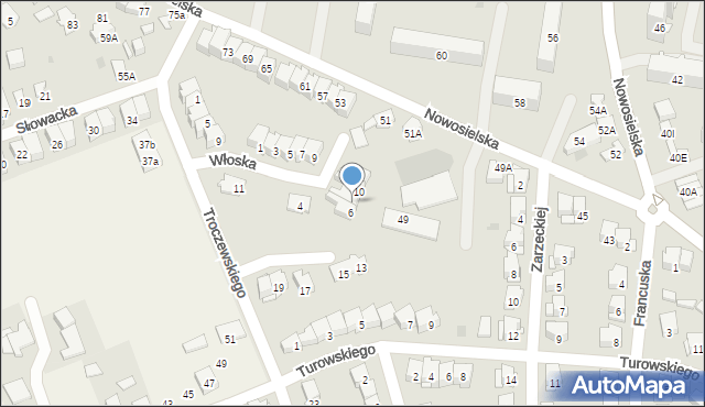 Białystok, Włoska, 8, mapa Białegostoku