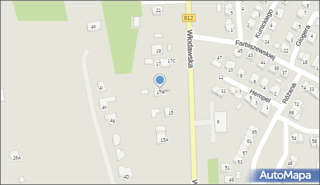 Chełm, Włodawska, 17A, mapa Chełma