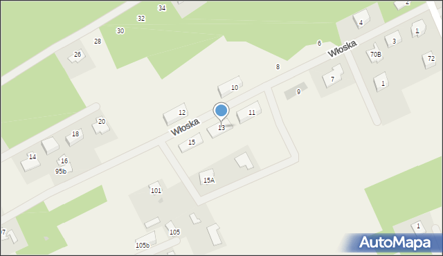 Chylice, Włoska, 13, mapa Chylice