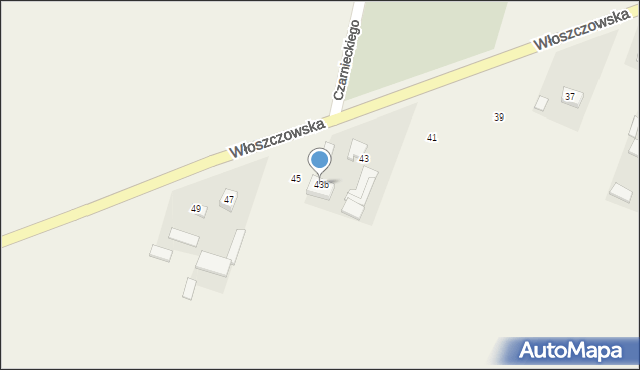 Czarnca, Włoszczowska, 43b, mapa Czarnca