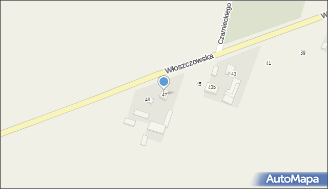 Czarnca, Włoszczowska, 47, mapa Czarnca