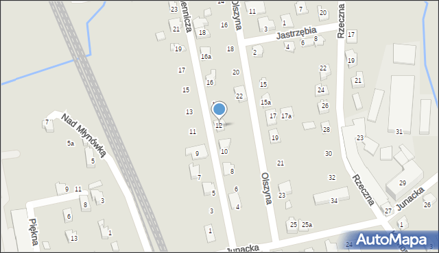 Czechowice-Dziedzice, Włókiennicza, 12, mapa Czechowic-Dziedzic