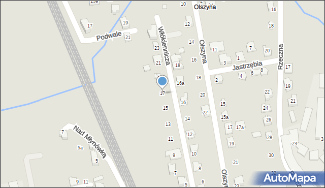 Czechowice-Dziedzice, Włókiennicza, 17, mapa Czechowic-Dziedzic