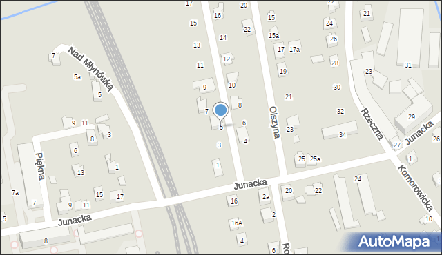 Czechowice-Dziedzice, Włókiennicza, 5, mapa Czechowic-Dziedzic