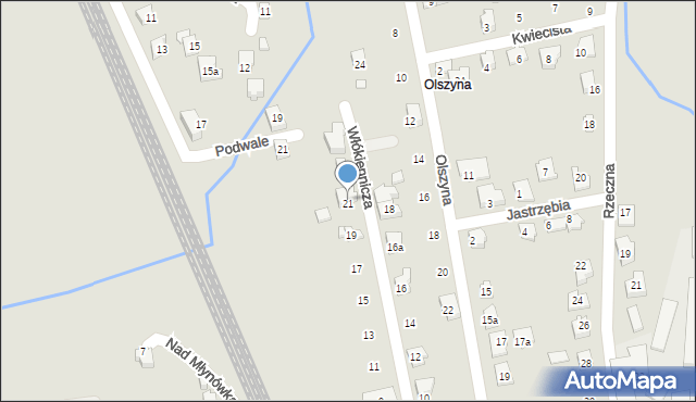 Czechowice-Dziedzice, Włókiennicza, 5a, mapa Czechowic-Dziedzic