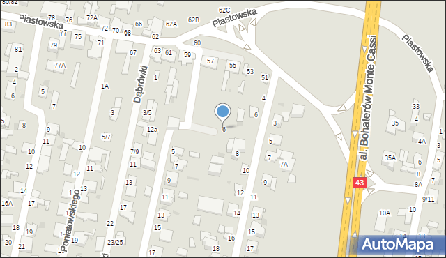 Częstochowa, Władysława Warneńczyka, 6, mapa Częstochowy