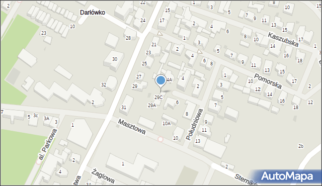 Darłowo, Władysława IV, 29D, mapa Darłowo