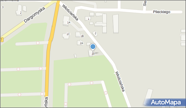 Dębno, Włościańska, 10, mapa Dębno