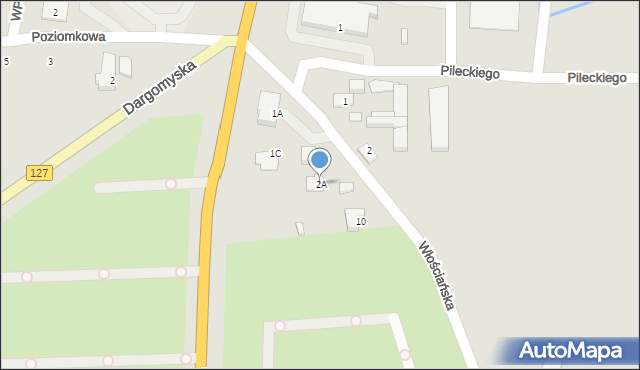 Dębno, Włościańska, 2A, mapa Dębno