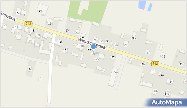 Dobromierz, Włoszczowska, 23, mapa Dobromierz