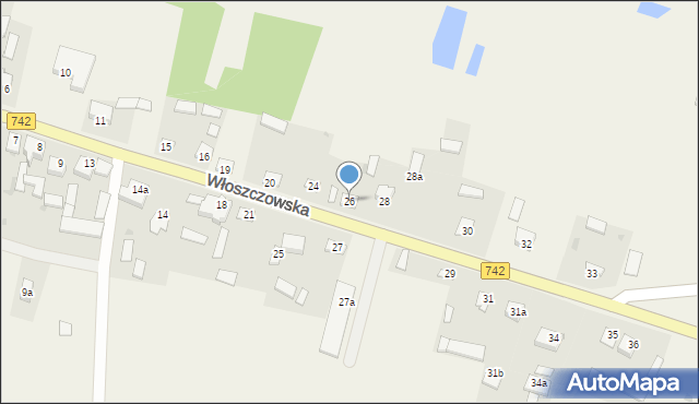 Dobromierz, Włoszczowska, 26, mapa Dobromierz