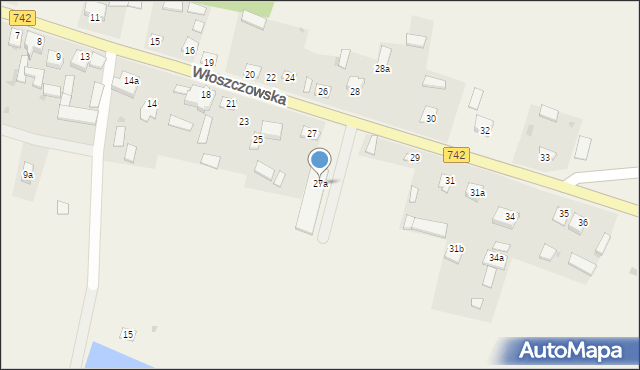 Dobromierz, Włoszczowska, 27a, mapa Dobromierz