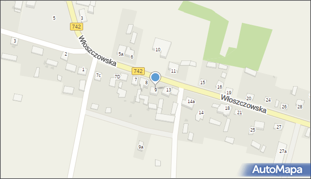 Dobromierz, Włoszczowska, 9, mapa Dobromierz