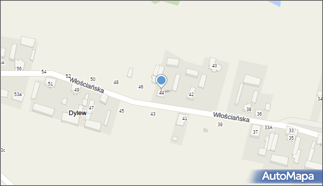 Dylew, Włościańska, 44, mapa Dylew