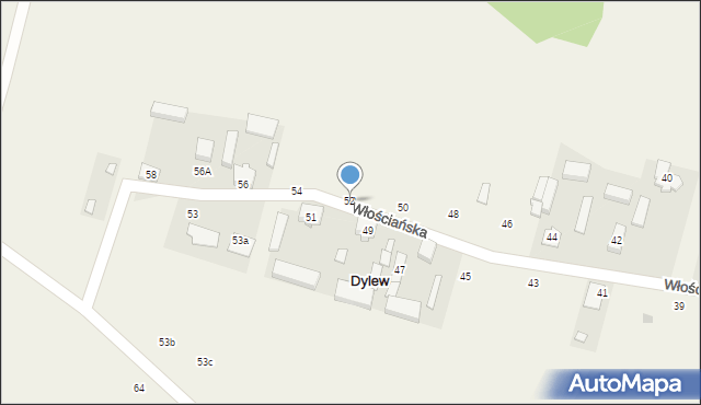 Dylew, Włościańska, 52, mapa Dylew