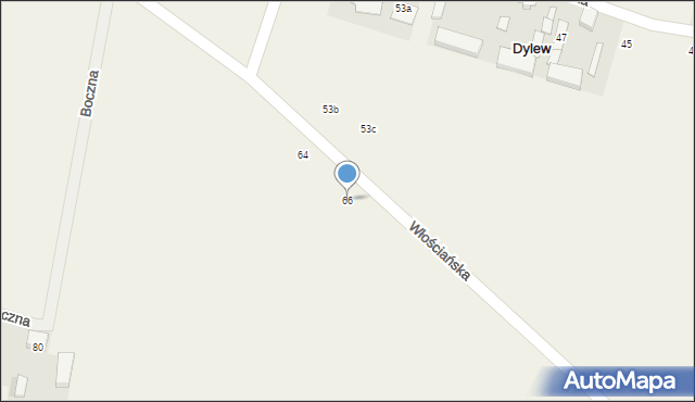 Dylew, Włościańska, 66, mapa Dylew