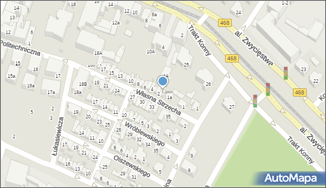 Gdańsk, Własna Strzecha, 1b, mapa Gdańska