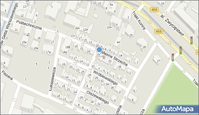 Gdańsk, Własna Strzecha, 28, mapa Gdańska