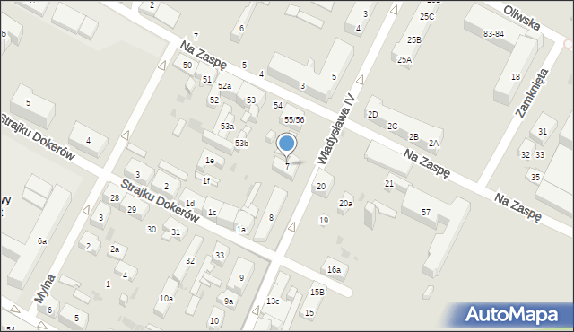 Gdańsk, Władysława IV, 7, mapa Gdańska