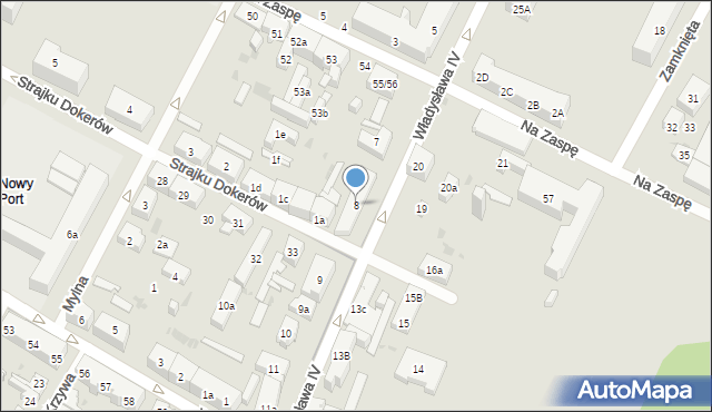 Gdańsk, Władysława IV, 8, mapa Gdańska