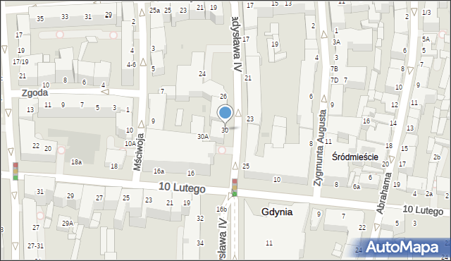 Gdynia, Władysława IV, 30, mapa Gdyni