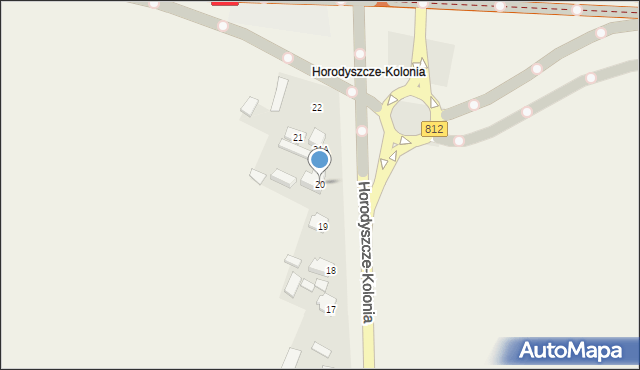 Horodyszcze-Kolonia, Włodawska, 75, mapa Horodyszcze-Kolonia