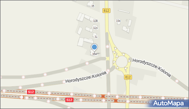 Horodyszcze-Kolonia, Włodawska, 81, mapa Horodyszcze-Kolonia