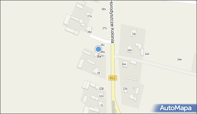 Horodyszcze-Kolonia, Włodawska, 89, mapa Horodyszcze-Kolonia