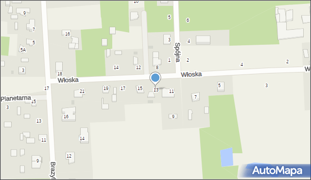 Janinów, Włoska, 13, mapa Janinów