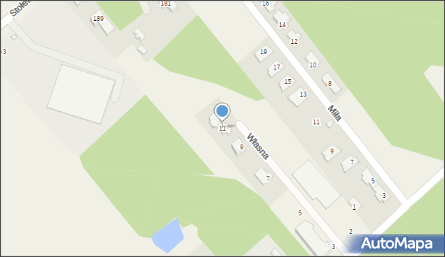 Józefin, Własna, 11, mapa Józefin