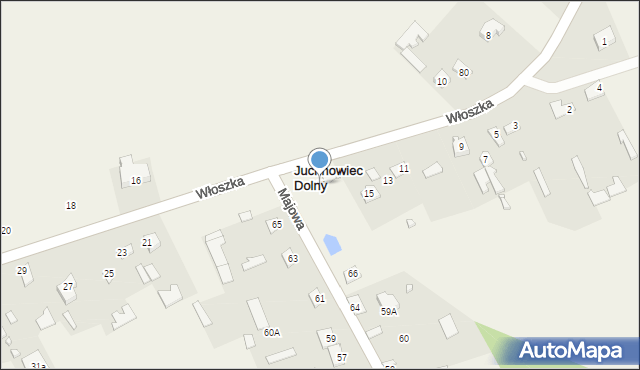 Juchnowiec Dolny, Włoszka Stanisława, 17, mapa Juchnowiec Dolny