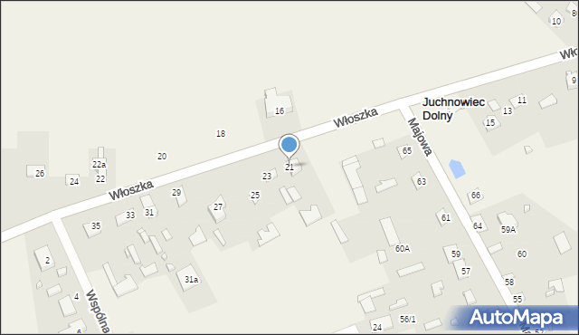 Juchnowiec Dolny, Włoszka Stanisława, 21, mapa Juchnowiec Dolny