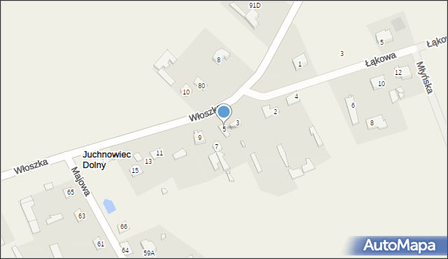 Juchnowiec Dolny, Włoszka Stanisława, 5, mapa Juchnowiec Dolny