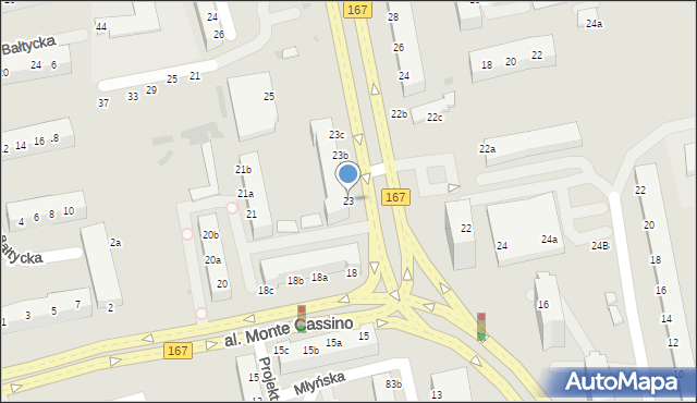 Koszalin, Władysława IV, 23, mapa Koszalina