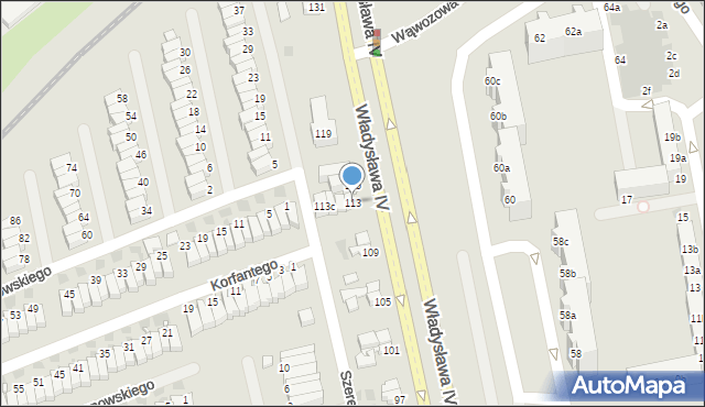 Koszalin, Władysława IV, 113, mapa Koszalina