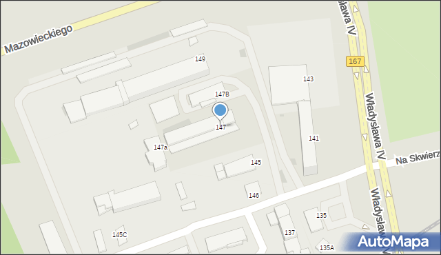 Koszalin, Władysława IV, 147, mapa Koszalina