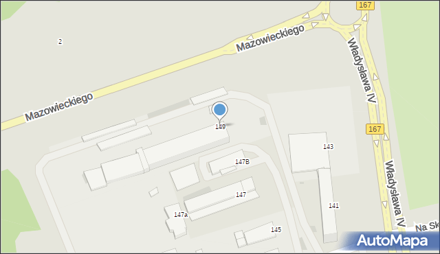 Koszalin, Władysława IV, 149, mapa Koszalina