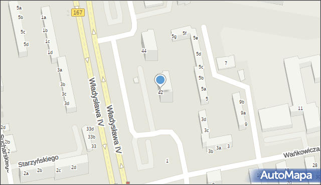 Koszalin, Władysława IV, 42, mapa Koszalina