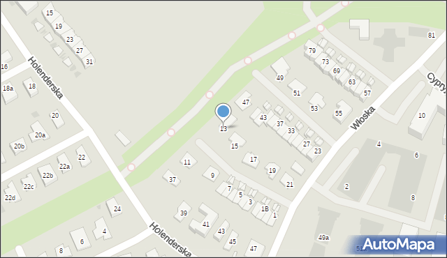 Koszalin, Włoska, 13, mapa Koszalina