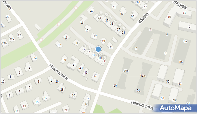 Koszalin, Włoska, 1C, mapa Koszalina