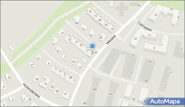 Koszalin, Włoska, 23, mapa Koszalina