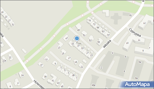 Koszalin, Włoska, 39, mapa Koszalina