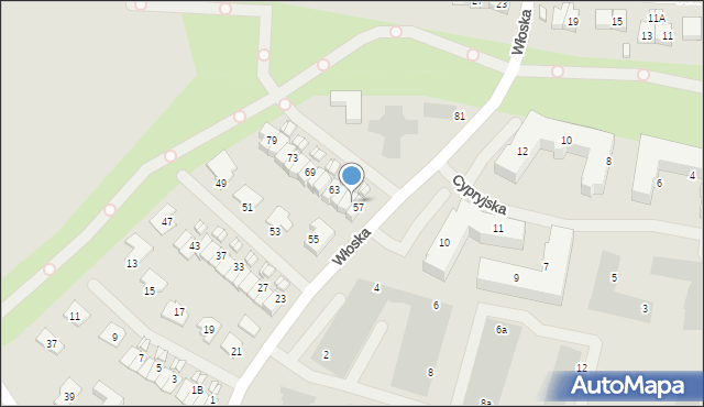 Koszalin, Włoska, 59, mapa Koszalina