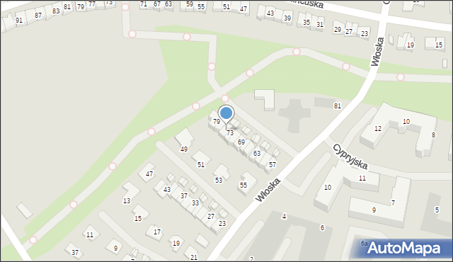 Koszalin, Włoska, 75, mapa Koszalina