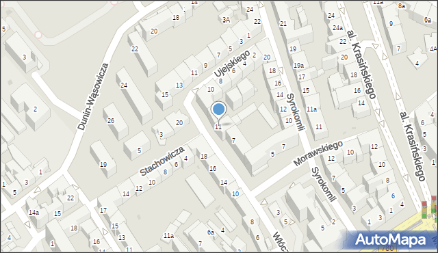 Kraków, Włóczków, 11, mapa Krakowa